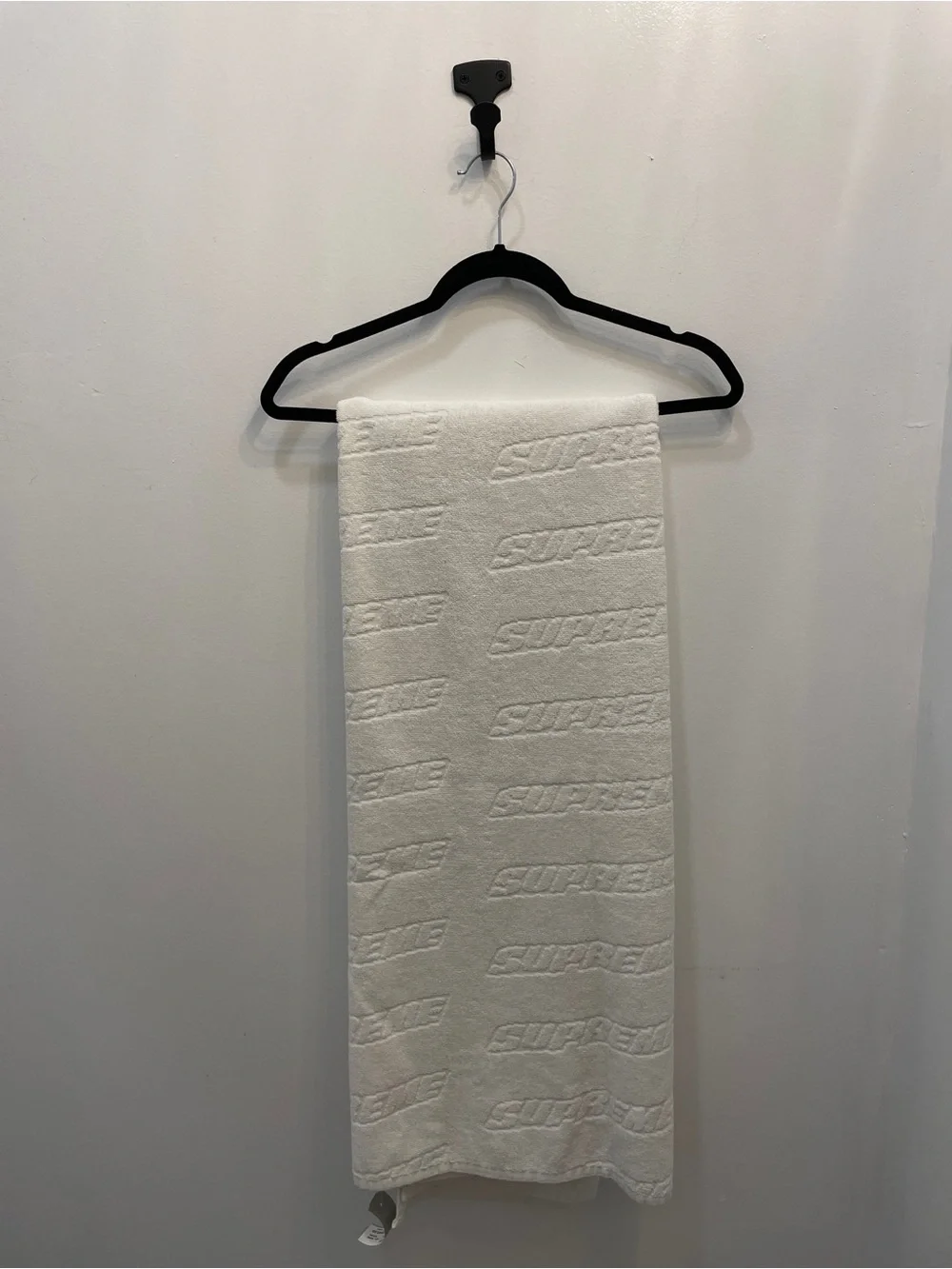 Supreme Off White Embossed Logo Beach Towel